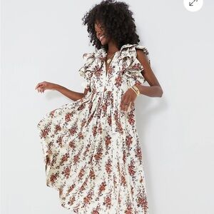 Tuckernuck cerise falling flowers dress size small. NWT.